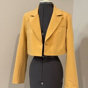 Lulu's Golden Cropped Blazer